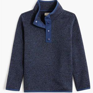 J. Crew Navy Fleece Half-snap